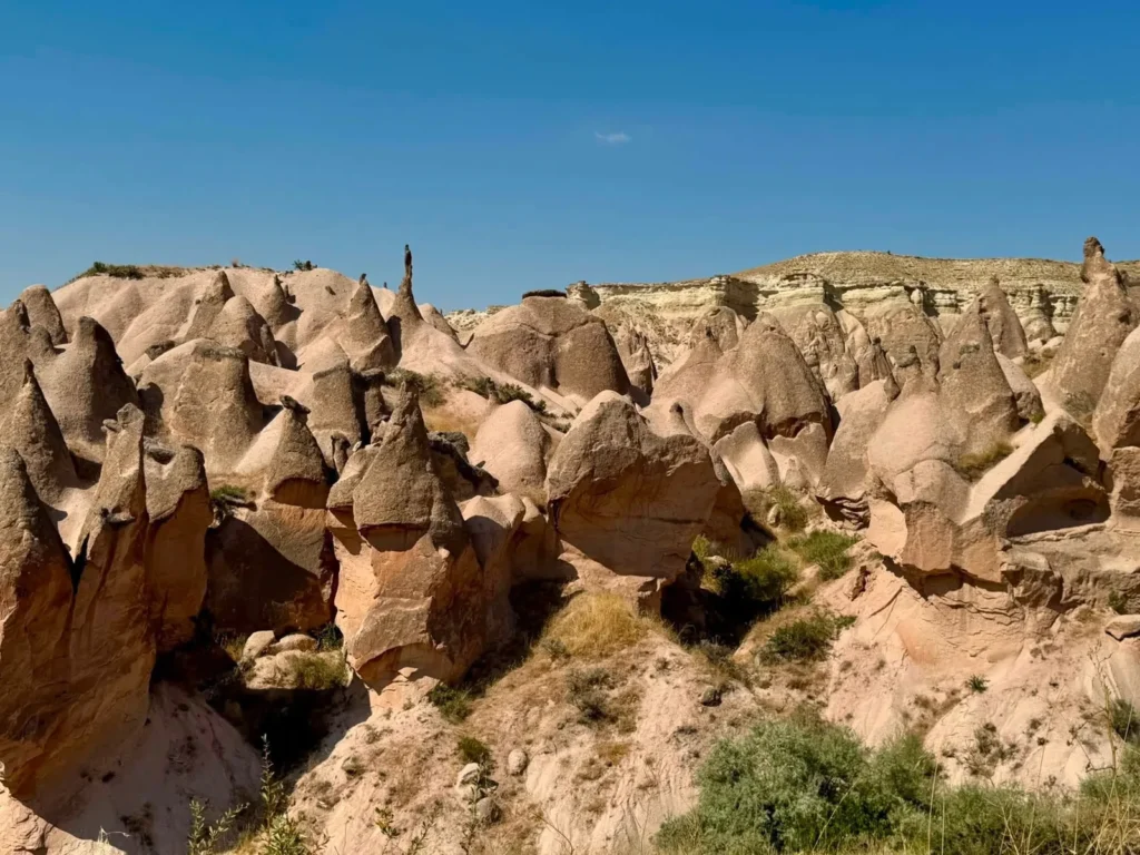Wide fairy-chimney landscape in Cappadocia