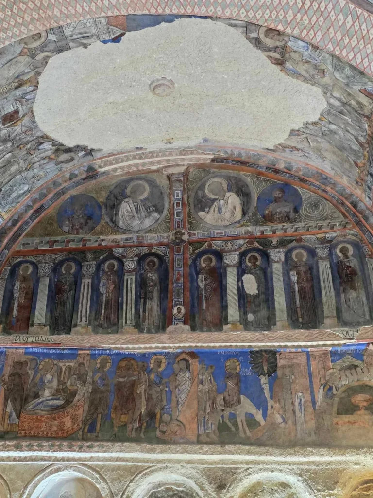 Painted church interior at Goreme Open Air Museum